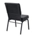 Chivari Black Vinyl  Church Chair with Left Arm Cut Away Back 20.5" on Black Frame CH20BBV-L-ZF-T
