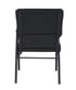 Chivari Black Vinyl  Church Chair with Left Arm Cut Away Back 20.5" on Black Frame CH20BBV-L-ZF-T