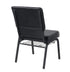 Chivari Black Vinyl  Church Chair with Left Arm Cut Away Back 20.5" on Black Frame CH20BBV-L-ZF-T
