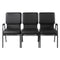 Chivari Black Vinyl Three Seat Waiting Room Chair/Loveseat on Black Frame CH20BBV-LR3-KIT