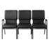 Chivari Black Vinyl Three Seat Waiting Room Chair/Loveseat on Black Frame CH20BBV-LR3-KIT