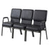 Chivari Black Vinyl Three Seat Waiting Room Chair/Loveseat on Black Frame CH20BBV-LR3-KIT