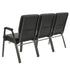 Chivari Black Vinyl Three Seat Waiting Room Chair/Loveseat on Black Frame CH20BBV-LR3-KIT