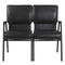 Chivari Black Vinyl Two Seat Waiting Room Chair/Loveseat on Black Frame CH20BBV-LR-KIT