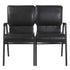 Chivari Black Vinyl Two Seat Waiting Room Chair/Loveseat on Black Frame CH20BBV-LR-KIT