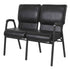 Chivari Black Vinyl Two Seat Waiting Room Chair/Loveseat on Black Frame CH20BBV-LR-KIT
