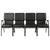 Chivari Black Vinyl Four Seat Waiting Room Chair/Loveseat on Black Frame CH20BBV-LR4-KIT