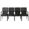 Chivari Black Vinyl Four Seat Waiting Room Chair/Loveseat on Black Frame CH20BBV-LR4-KIT