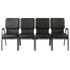 Chivari Black Vinyl Four Seat Waiting Room Chair/Loveseat on Black Frame CH20BBV-LR4-KIT