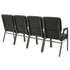 Chivari Black Vinyl Four Seat Waiting Room Chair/Loveseat on Black Frame CH20BBV-LR4-KIT