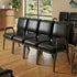 Chivari Black Vinyl Four Seat Waiting Room Chair/Loveseat on Black Frame CH20BBV-LR4-KIT