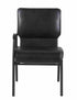 Chivari Black Vinyl Church Chair with Right Arm Cut Away Back 20.5" on Black Frame CH20BBV-R-ZF-T