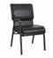 Chivari Black Vinyl Church Chair with Right Arm Cut Away Back 20.5" on Black Frame CH20BBV-R-ZF-T