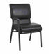 Chivari Black Vinyl Church Chair with Right Arm Cut Away Back 20.5" on Black Frame CH20BBV-R-ZF-T