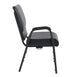 Chivari Black Vinyl Church Chair with Right Arm Cut Away Back 20.5" on Black Frame CH20BBV-R-ZF-T