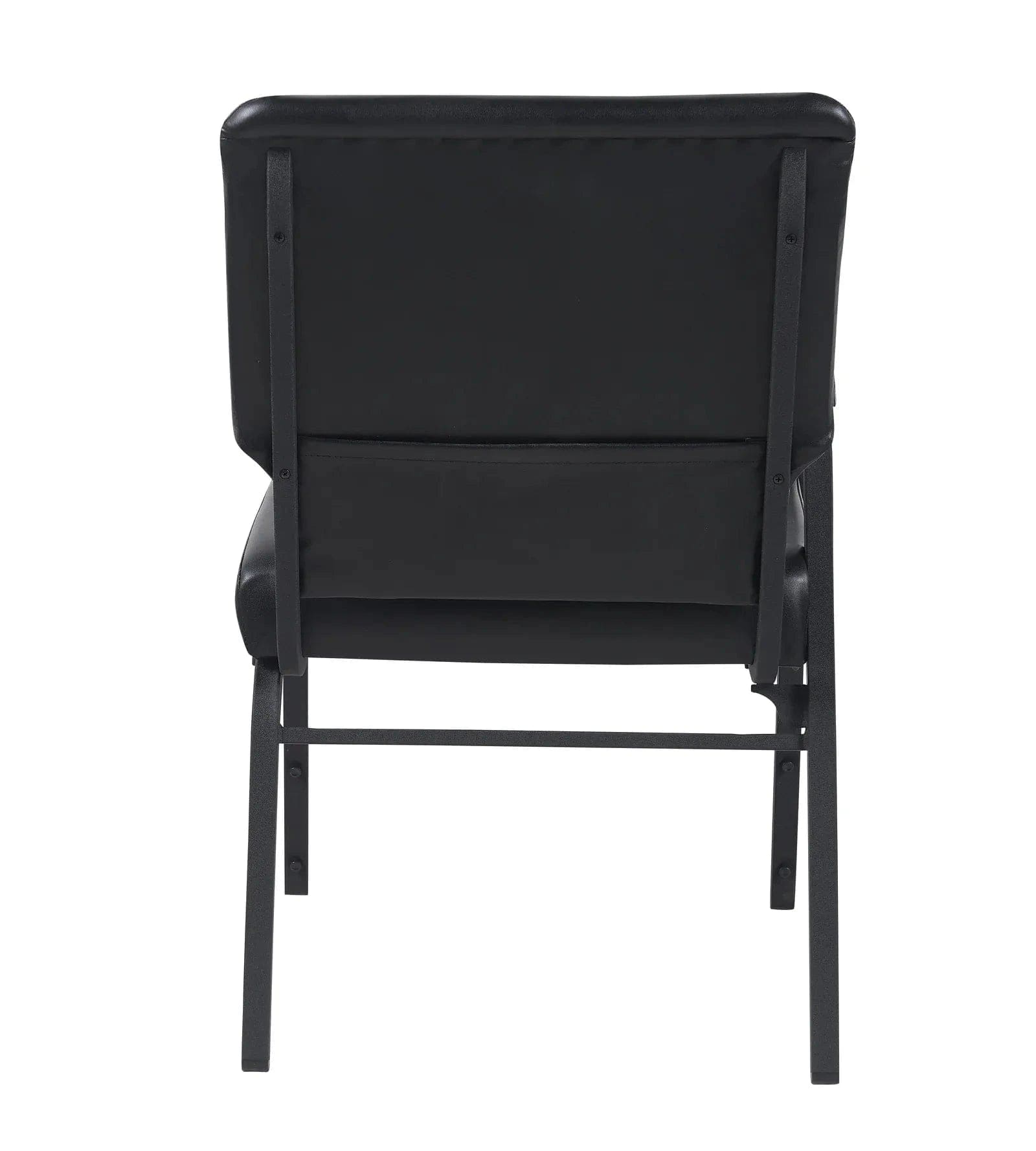 Chivari Black Vinyl Church Chair with Right Arm Cut Away Back 20.5