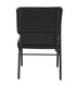 Chivari Black Vinyl Church Chair with Right Arm Cut Away Back 20.5" on Black Frame CH20BBV-R-ZF-T