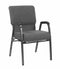 Chivari Gray Fabric Church Chair w/ Dual Arms  Cut Away Back 20.5" on Silver Vein Frame CH20GRSV-D-ZF-T