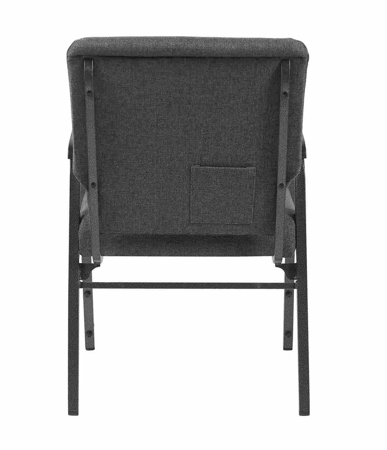 Chivari Gray Fabric Church Chair w/ Dual Arms  Cut Away Back 20.5