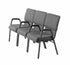 Chivari Gray Fabric Church Chair w/ Dual Arms  Cut Away Back 20.5" on Silver Vein Frame CH20GRSV-D-ZF-T