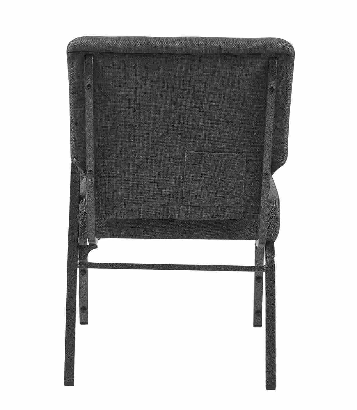 Chivari Gray Fabric Church Chair with Left Arm  Cut Away Back 20.5