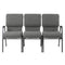 Chivari Gray Fabric Three Seat Waiting Room Chair/Loveseat on Silver Vein Frame CH20GRSV-LR3-KIT