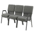 Chivari Gray Fabric Three Seat Waiting Room Chair/Loveseat on Silver Vein Frame CH20GRSV-LR3-KIT
