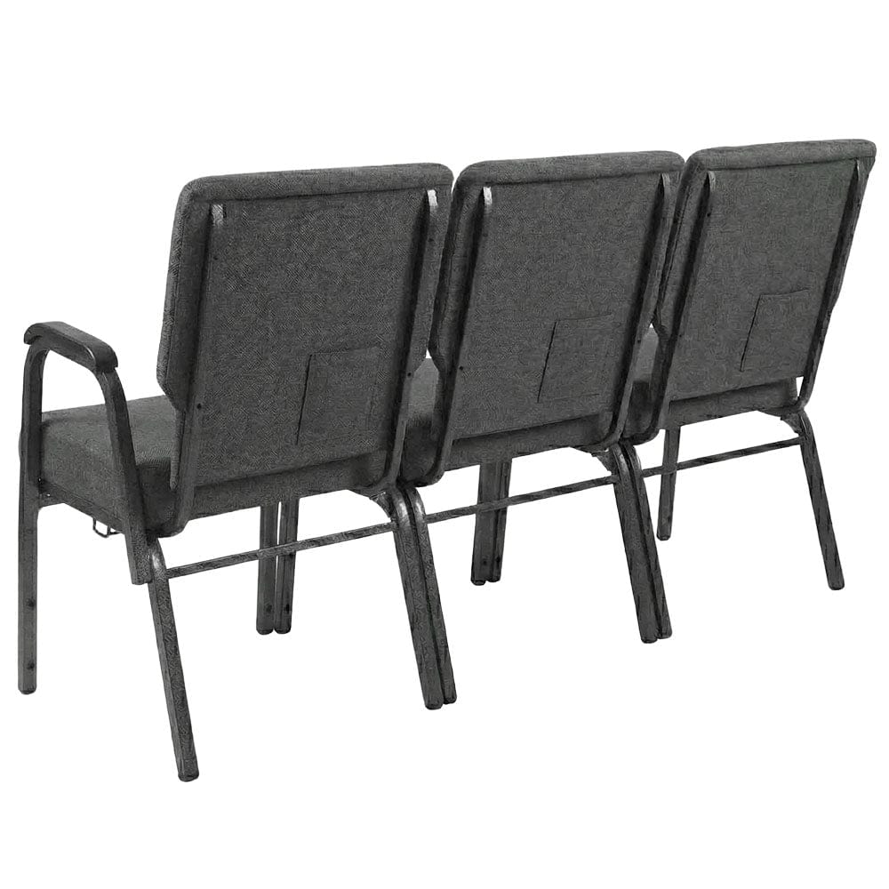 Chivari Gray Fabric Three Seat Waiting Room Chair/Loveseat on Silver Vein Frame CH20GRSV-LR3-KIT