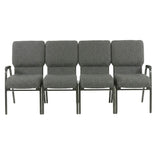 Gray Fabric Four Seat Waiting Room Chair/Loveseat on Silver Vein Frame