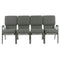 Chivari Gray Fabric Four Seat Waiting Room Chair/Loveseat on Silver Vein Frame CH20GRSV-LR4-KIT