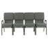 Chivari Gray Fabric Four Seat Waiting Room Chair/Loveseat on Silver Vein Frame CH20GRSV-LR4-KIT