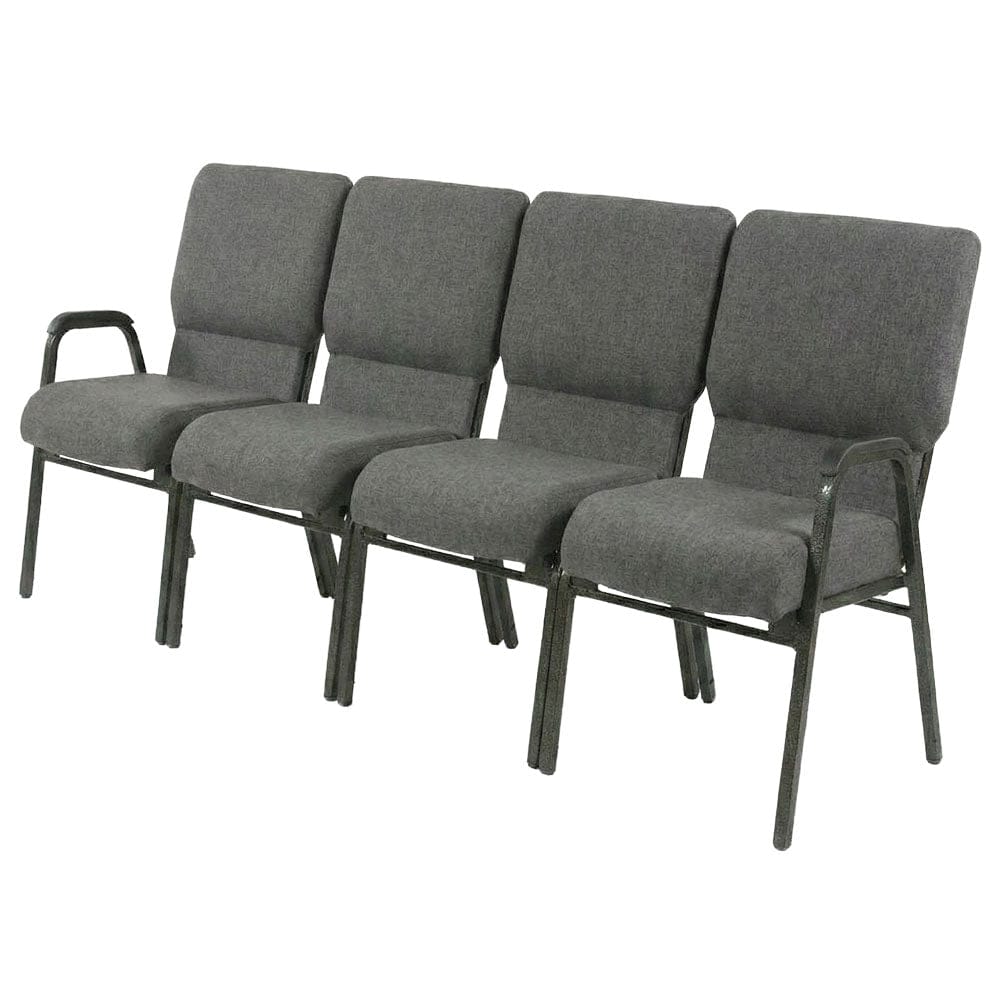 Chivari Gray Fabric Four Seat Waiting Room Chair/Loveseat on Silver Vein Frame CH20GRSV-LR4-KIT
