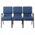 Chivari Indigo Fabric Three Seat Waiting Room Chair/Loveseat on Silver Vein Frame CH20IMSV-LR3-KIT
