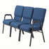 Chivari Indigo Fabric Three Seat Waiting Room Chair/Loveseat on Silver Vein Frame CH20IMSV-LR3-KIT