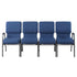Chivari Indigo Fabric Four Seat Waiting Room Chair/Loveseat on Silver Vein Frame CH20IMSV-LR4-KIT