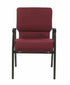 Chivari Maroon Fabric Church Chair with Dual Arms Cut Away Back 20.5" on Gold Vein Frame CH20MGV-D-ZF-T