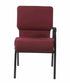 Chivari Maroon Fabric Church Chair with Left Arm Cut Away Back 20.5" Wide Gold Vein Frame CH20MGV-L-ZF-T
