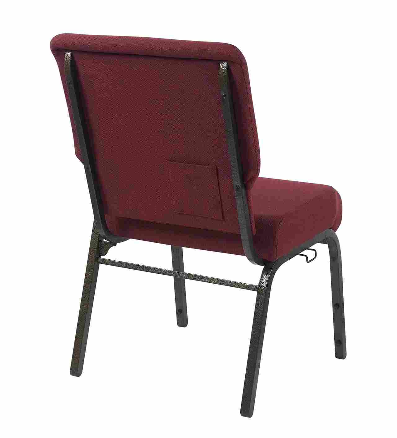 Chivari Maroon Fabric Church Chair with Left Arm Cut Away Back 20.5