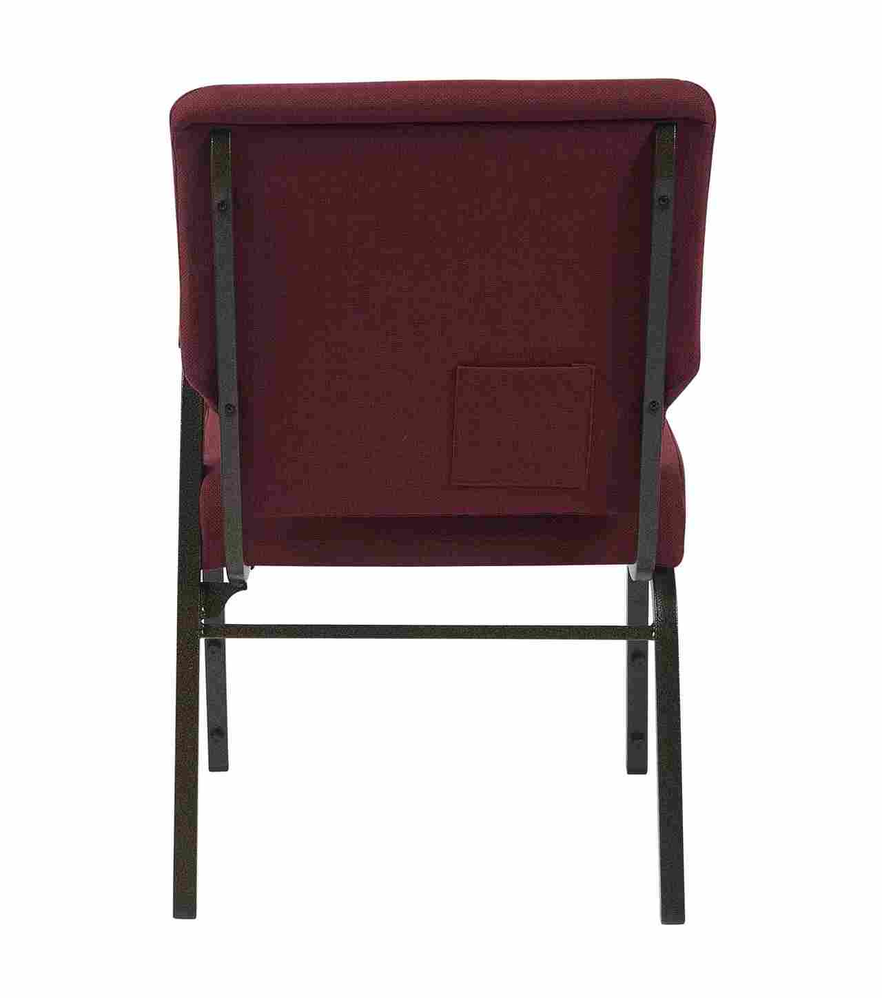 Chivari Maroon Fabric Church Chair with Left Arm Cut Away Back 20.5