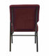 Chivari Maroon Fabric Church Chair with Left Arm Cut Away Back 20.5" Wide Gold Vein Frame CH20MGV-L-ZF-T