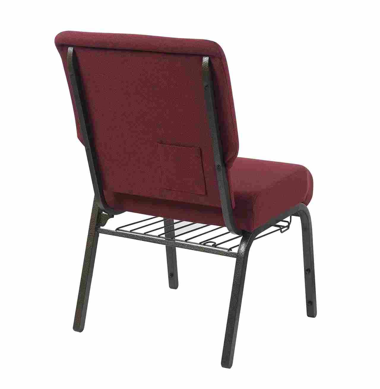 Chivari Maroon Fabric Church Chair with Left Arm Cut Away Back 20.5