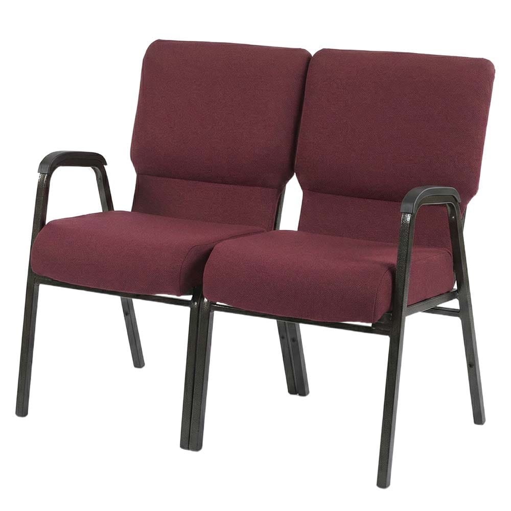 Chivari Maroon Fabric Two Seat Waiting Room Chair/Loveseat on Gold Vein Frame CH20MGV-LR-KIT