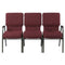 Chivari Maroon Fabric Three Seat Waiting Room Chair/Loveseat on Gold Vein Frame CH20MGV-LR3-KIT