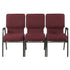 Chivari Maroon Fabric Three Seat Waiting Room Chair/Loveseat on Gold Vein Frame CH20MGV-LR3-KIT