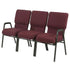 Chivari Maroon Fabric Three Seat Waiting Room Chair/Loveseat on Gold Vein Frame CH20MGV-LR3-KIT