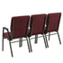 Chivari Maroon Fabric Three Seat Waiting Room Chair/Loveseat on Gold Vein Frame CH20MGV-LR3-KIT