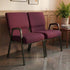 Chivari Maroon Fabric Two Seat Waiting Room Chair/Loveseat on Gold Vein Frame CH20MGV-LR-KIT