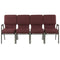 Chivari Maroon Fabric Four Seat Waiting Room Chair/Loveseat on Gold Vein Frame CH20MGV-LR4-KIT