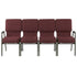 Chivari Maroon Fabric Four Seat Waiting Room Chair/Loveseat on Gold Vein Frame CH20MGV-LR4-KIT