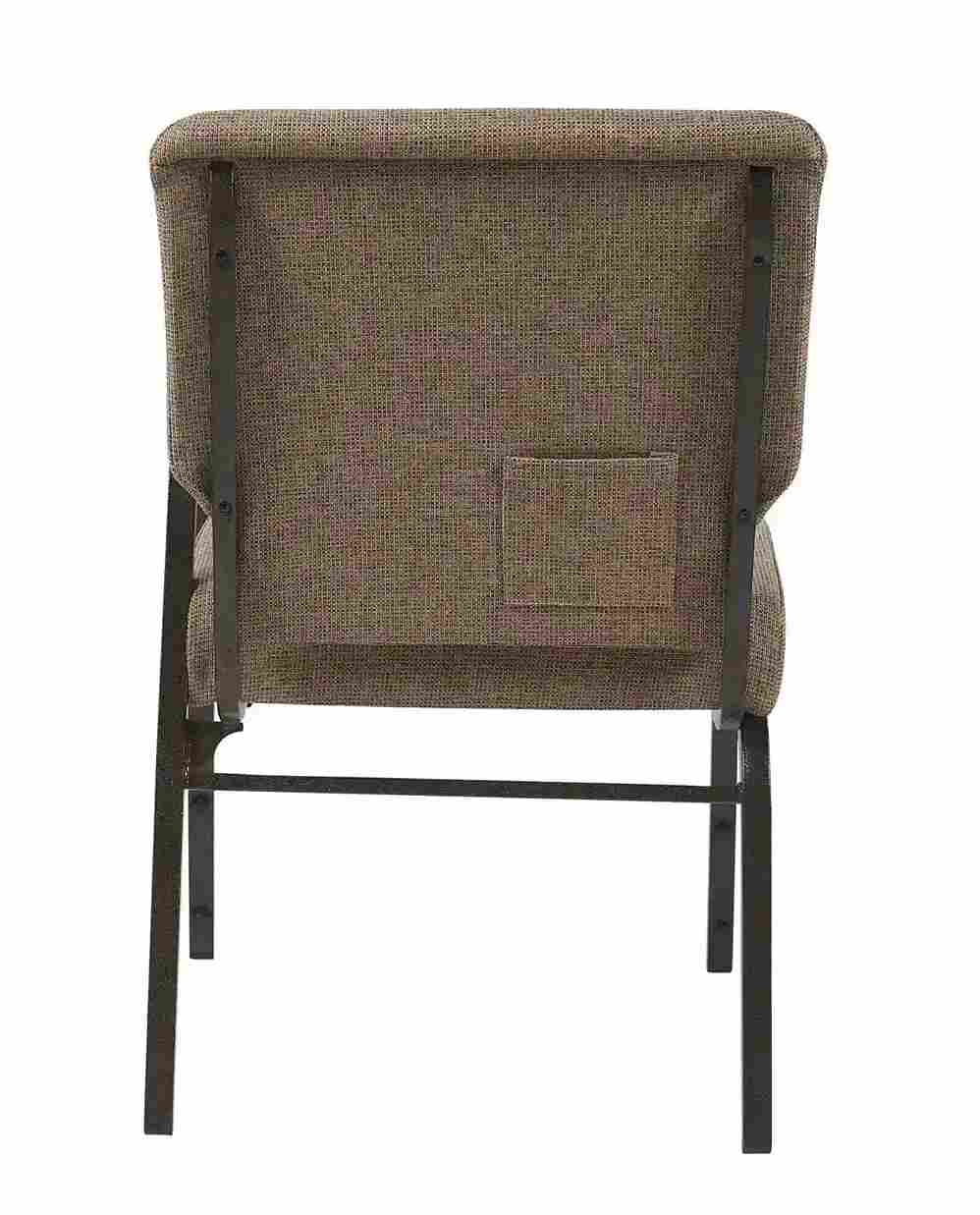 Chivari Tan Fabric Church Chair with Left Arm Cut Away Back 20.5
